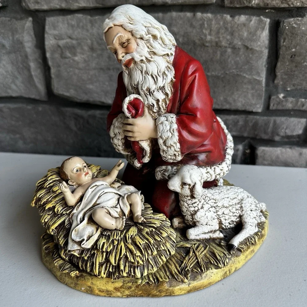 Josephs Studio Kneeling Santa Christmas Figurine 8.75